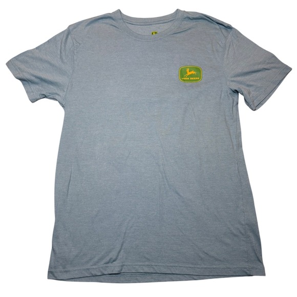 John Deere Mens XL Blue Graphic T-Shirt Tractor Farming Short Sleeve Tee
